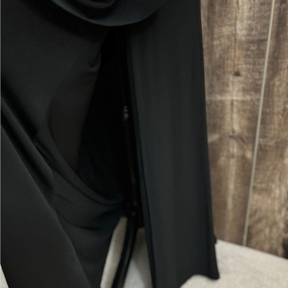 NEW Lauren Ralph Lauren Evening Jersey Black/White Dress with Drape/Slit Size 8 - Picture 5 of 16